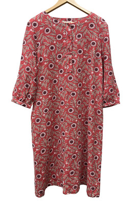 Seasalt Sea Call Leinenmix Midikleid kunstvoll Blumenmuster Etuikleid UK 16 Seitentaschen