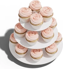 Cupcake Stand Tower, White, 3 Tiered, Cup Cake Stand