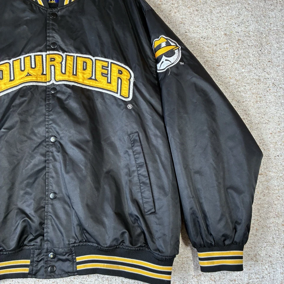 Chaqueta Bomber Lowrider Golo Para Hombres XL Chaqueta Bomber Satinada 46/48 Reparada en la Parte Trasera Foto 2 de 4