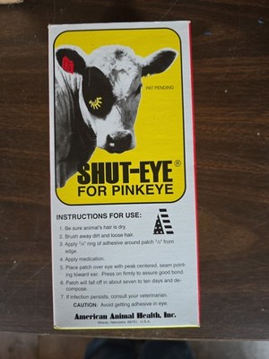 Shut-Eye For Pinkeye Protective Eye Patch for Cattle - Calf Size 10pk.