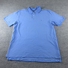 Brooks Brothers Shirt Mens XL Blue Performance Polo Short Sleeve Button Up Golf