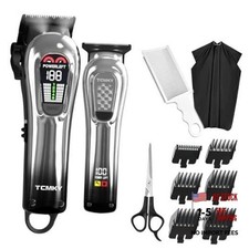 Hair Clippers for Men, Professional Clippers and Trimmers Set, Cordless Silver