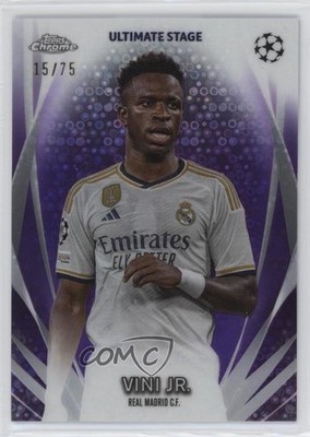 2023 UEFA Club Competitions Purple Refractor 15/75 Vinicius Junior Vini Jr 07yj