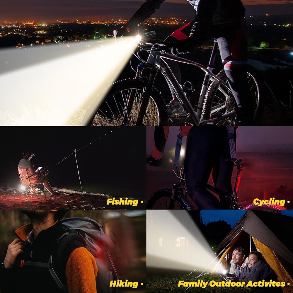 Rechargeable Bicycle Front Headlight Waterproof Bright LED Bike Light Outdoor US