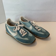 Vtg 1982 Nike Oceania Turquoise Nylon  Suede Ridge Sole Women's Tennis Shoes 8