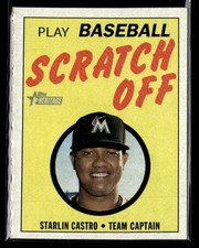 2019 Topps Heritage #14 Starlin Castro 1970 Topps Scratch-Offs card