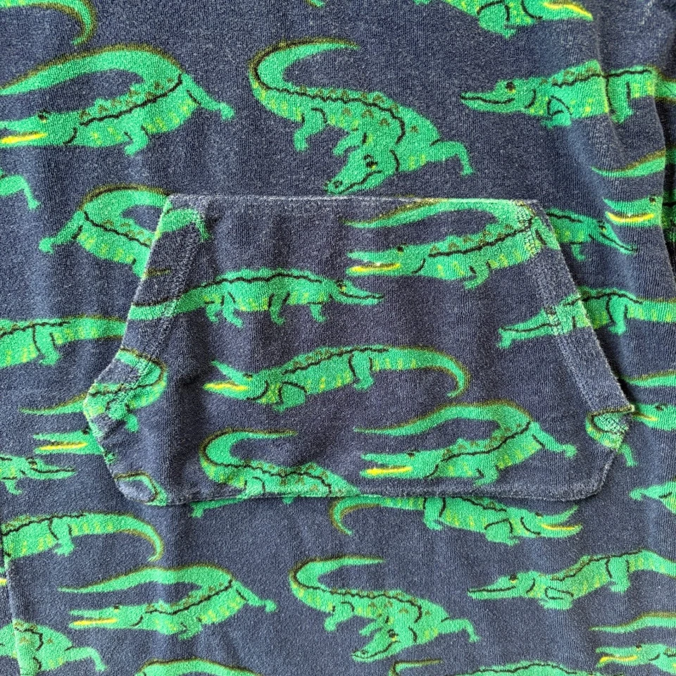 Mini roupão de banho BODEN masculino pano terry crocodilo com capuz cobertura 9-10 anos - Imagem 3 de 4