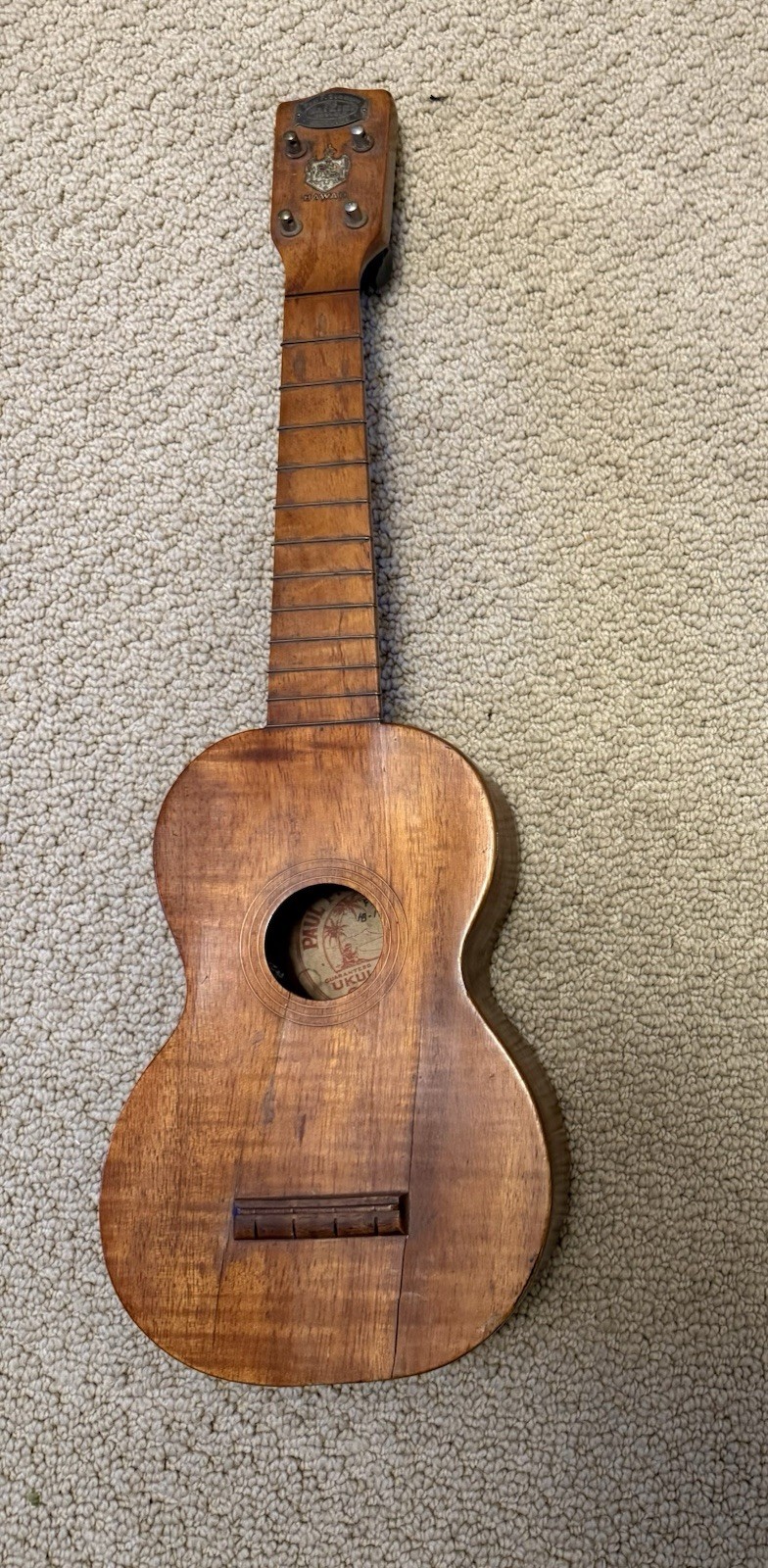 Rare 1928 paul f summers “The Waikiki Ukulele” - TABU stamped solid hawaiian koa