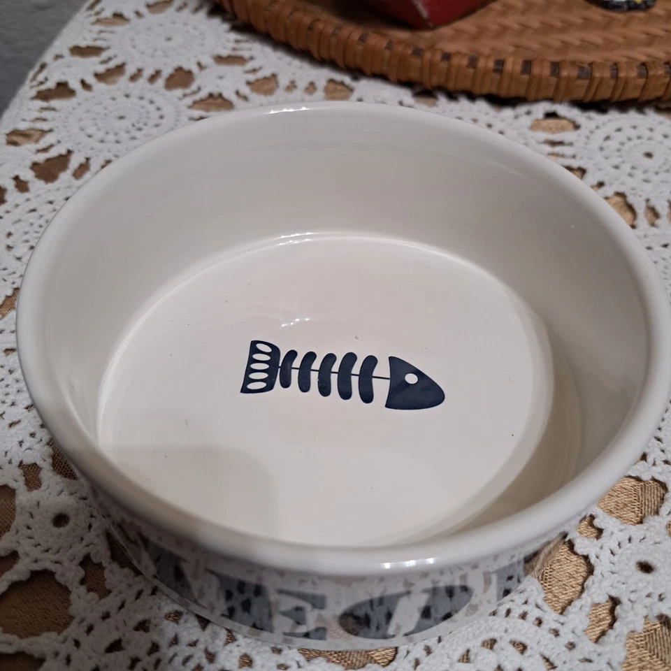 Plato de comida para gatos de cerámica "MIAU" PETRAGE 5" NUEVO CON ETIQUETA ENVÍO GRATUITO Foto 3 de 4