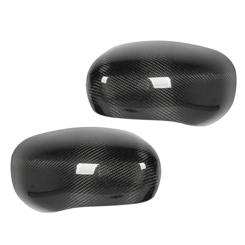 ˜2PCS Rearview Mirror Cover Bright Black Carbon Fiber Left Right Side Mirror - Picture 3 of 23