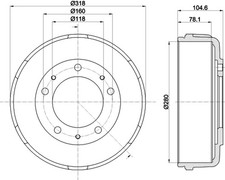 2x HELLA PAGID Bremstrommel 8DT 355 300-451 für FORD TRANSIT Bus F_E_ F_F_ F_G_