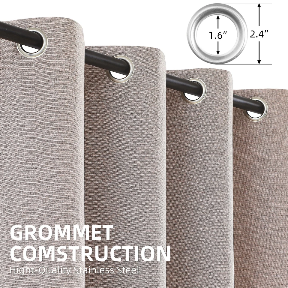 Cortinas de Navidad de lino apagadas completas para sala de estar estilo arpillera... Foto 3 de 4