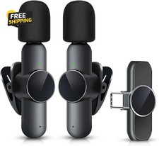 2 Pack Mini Wireless Microphone Type C for 15-16 Android Phone USB C Tiny