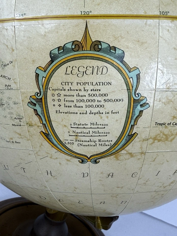 Globo de precisión Replogle vintage de mediados de 1900 de 12 pulgadas con base de metal Foto 4 de 4