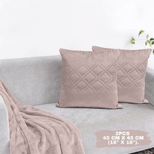 Extra Large Filled Velvet Cushion With Covers Sofa Bed Square Pillows 18x18 Inch