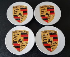 4 x original Porsche Felgendeckel Silber 911 Boxster Cayenne 76 mm Nabenkappen