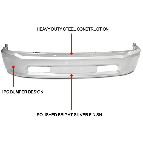 NEW Bright Silver Steel Front Bumper Face Bar Cover Shell For 2013-2018 RAM 1500