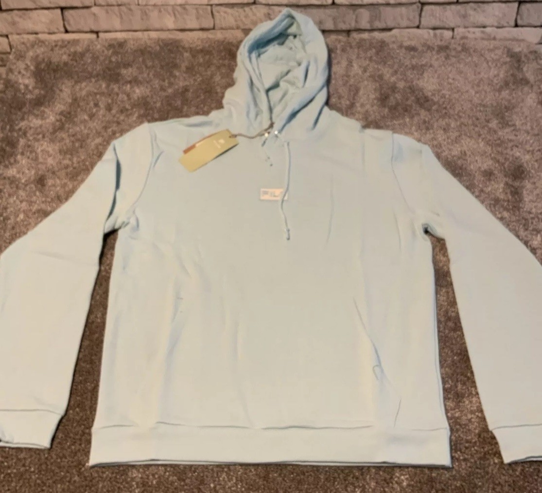 Felpa con cappuccio unisex Fila Lance colore blu brillante taglia large nuova con etichette