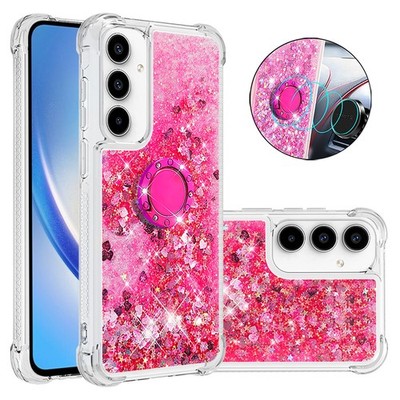 For Various Phone Quicksand Case Car Magnetic Ring Holder Liquid Glitter Cover