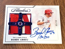 Bobby Abreu 2022 Panini Flawless Quad Patch Auto 05/10 