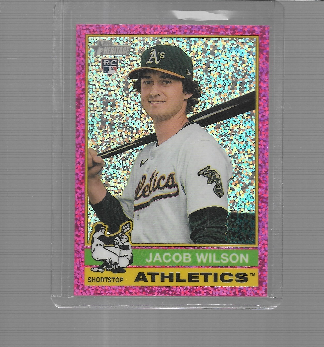 2025 TOPPS HERITAGE BASEBALL CHROME PINK SPARKLE JACOB WILSON ROOKIE #15