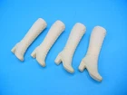 Vintage Mattel Barbie Doll Shoes White Lace Up Vinyl MOD Boots Marked Japan 2 Pr