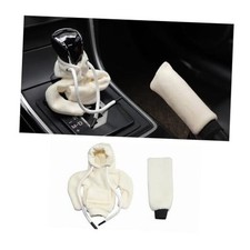 Car Gear Shift Hoodie  Handle Cover, Fashionable Vehicle Handbrake Gear White