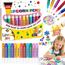 3D Popcorn Stifte f&uuml;r Kinder - bunte Bastelsets zum Malen und Dekorieren