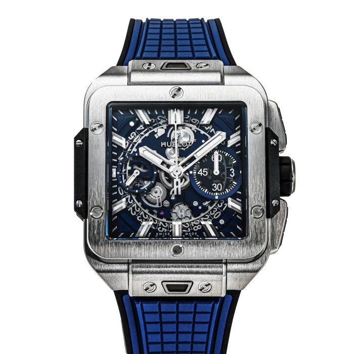 Hublot — Hublot Square Bang Unico 821.NX.5170.RX Titanium 42.0mm Navy Dial #YKW305