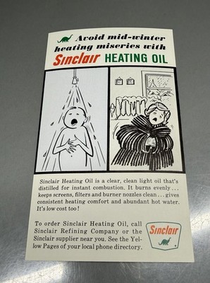Vintage Sinclair Heating Oil Advertising Paper ~ Presidents Birthday On Back