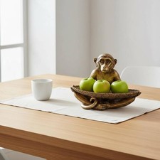 affen Schmuckschale goldfarben Affenschale gl&auml;nzend f&uuml;r Hotel, Wohnzimmer