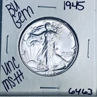 1945 BU GEM LIBERTY WALKING SILVER HALF UNC MS+++ U.S. MINT RARE COIN 6463