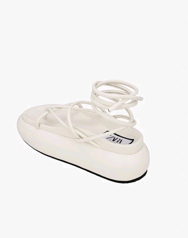 Zara Atelier White Lace Up Platform Sandals 36 image 2
