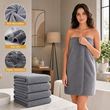 4 Packs Bath Towels Set 27"x54" Towel Microfiber Absorbent Bath Sheet Super Soft