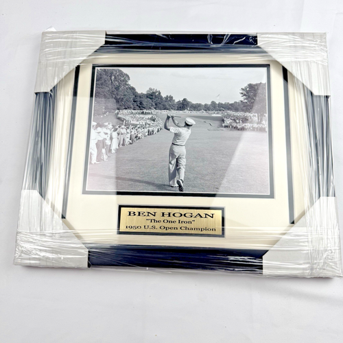 PHOTO 8X10 BEN HOGAN CÉLÈBRE 1 ONE IRON SHOT 1950 US OPEN CHAMPION ENCADRÉE MATE - Photo 1/3
