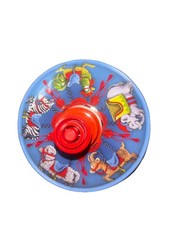 Vintage Carousel Spinning Top Toy Animals Blue Red