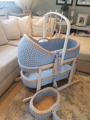 Made To Order- Crochet Moses Basket Set mattresses 9-10 Wks Processing  Time UK
