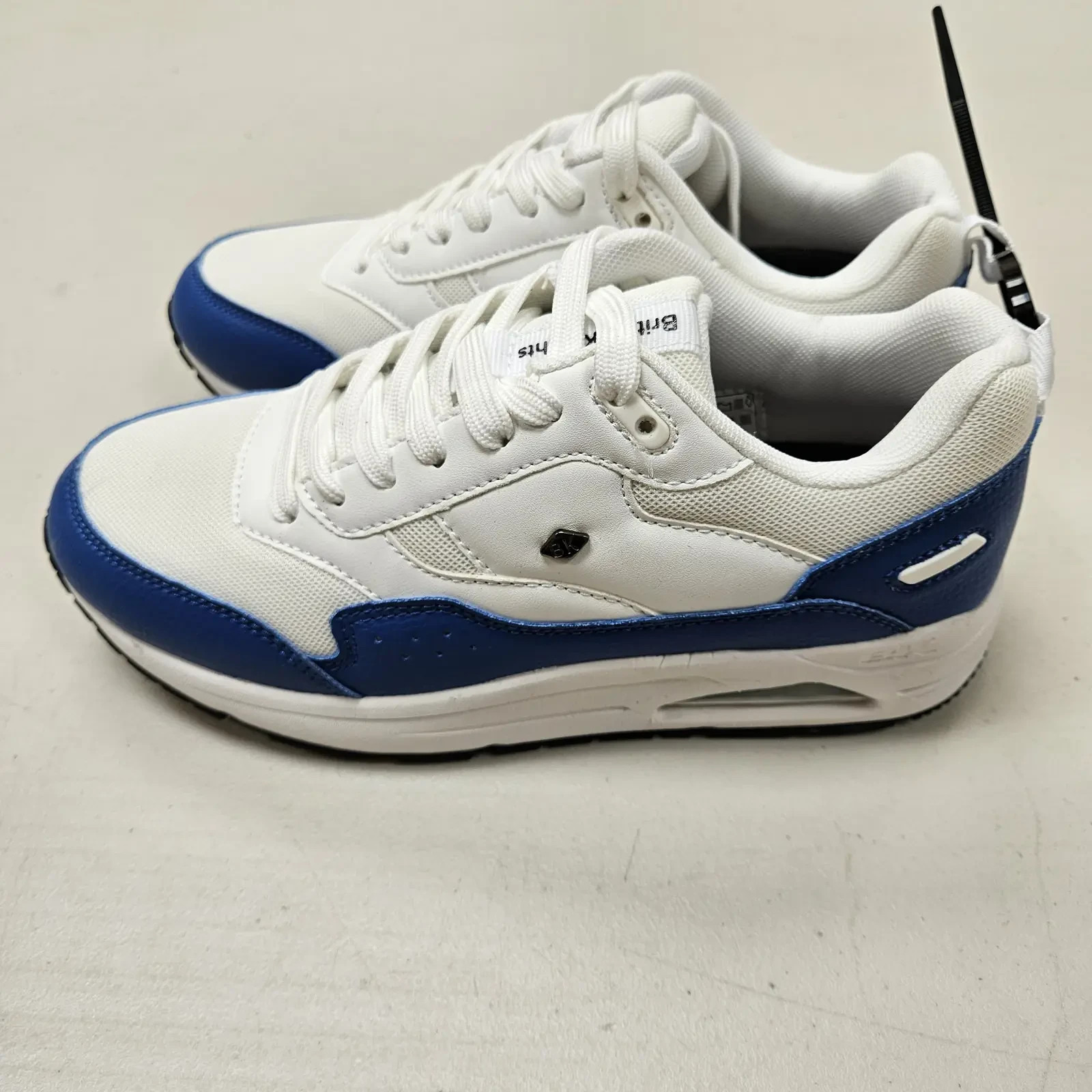 British Knights BK Lennox Trainers UK 6 White Blue Retro Casual Lace Up Shoes