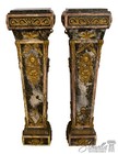F70698: Pair Vintage Marble Pilaster Column Pedestals