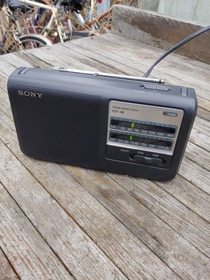  Sony ICF38 Portable AM/FM Radio (Black) 