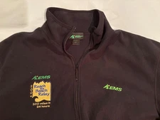 Eastern Mountain Sports EMS Mens Half Zip Fleece Black LRG Reach the Beach 2004