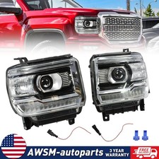 For 2014-2018 Gmc Sierra 1500 2500 3500 Clear Corner Led Drl Headlights Lamps For 2014-2018 Gmc Sierra 1500 2500 3500 Clear Corner Led Drl Headlights Lamps