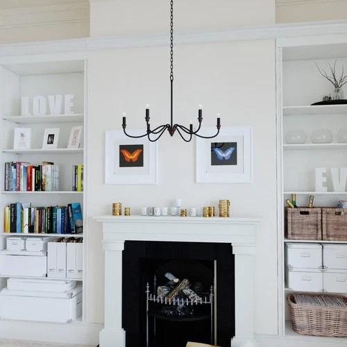 Vaxcel Lighting H0265 Annabelle 6 Light 30"W Taper Candle - Matte Black / - Picture 7 of 12