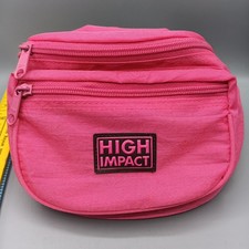 Vintage 1980s/1990s HIGH IMPACT Fanny Pack Waist Bag Pink Black Travel EUC