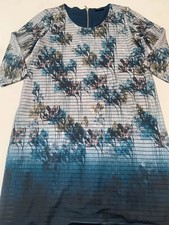 18 Taifun dress midi long sleeve stripe floral navy