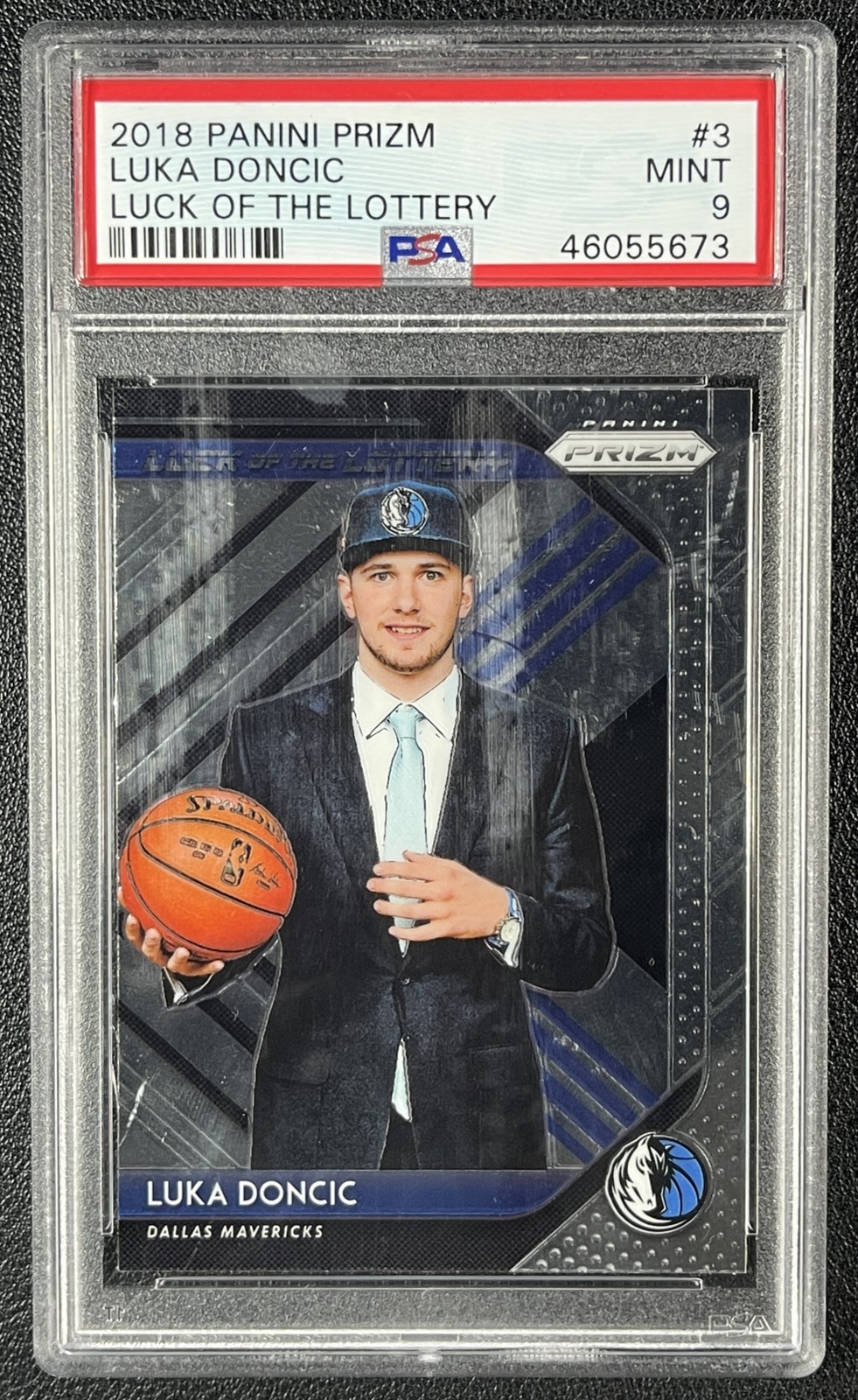 LUKA DONCIC PSA 9 2018-19 PANINI PRIZM #3 ROOKIE LUCK OF THE LOTTERY RC 5673