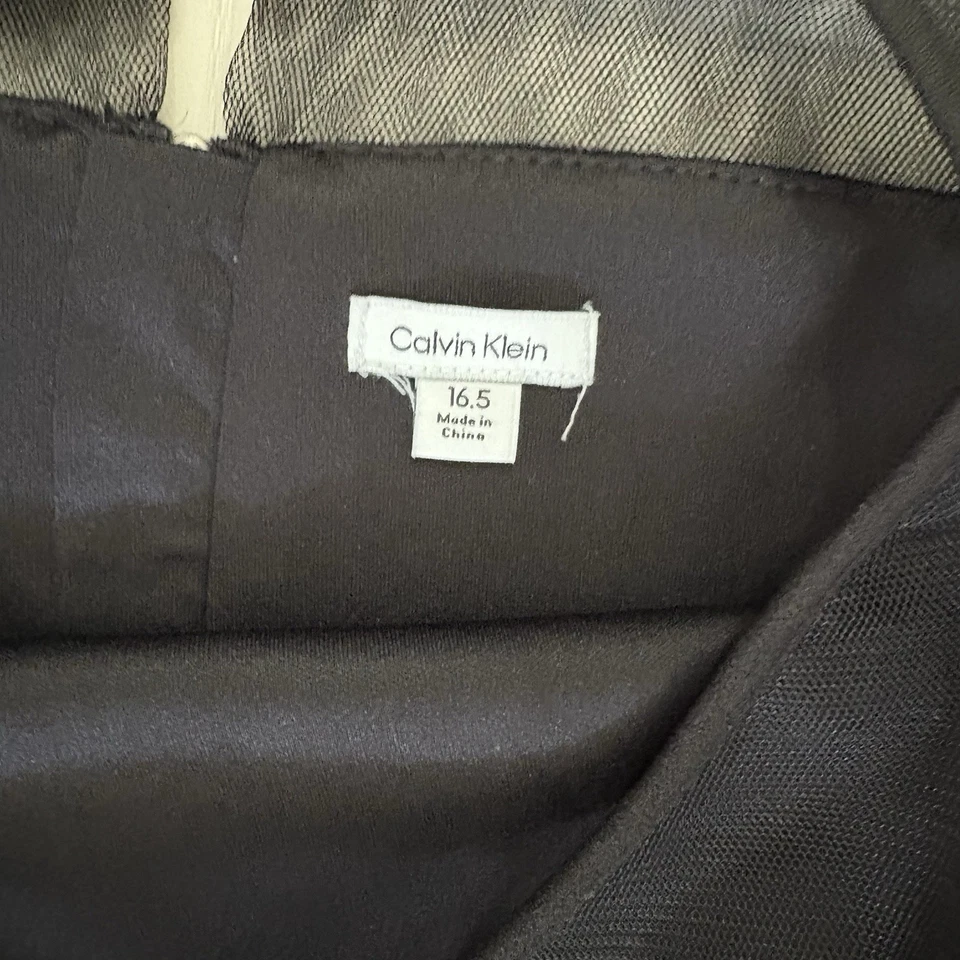 Vestido Calvin Klein Big Girls Illusion Malla Lazo Frontal Negro Talla 16.5 Foto 4 de 4