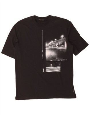 SISLEY Herren Grafik T-Shirt Oberteil Small schwarz AS10