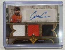 2025 Topps Museum Colton Cowser Gold Triple Relic Auto #SPTRA-CC /50 Orioles