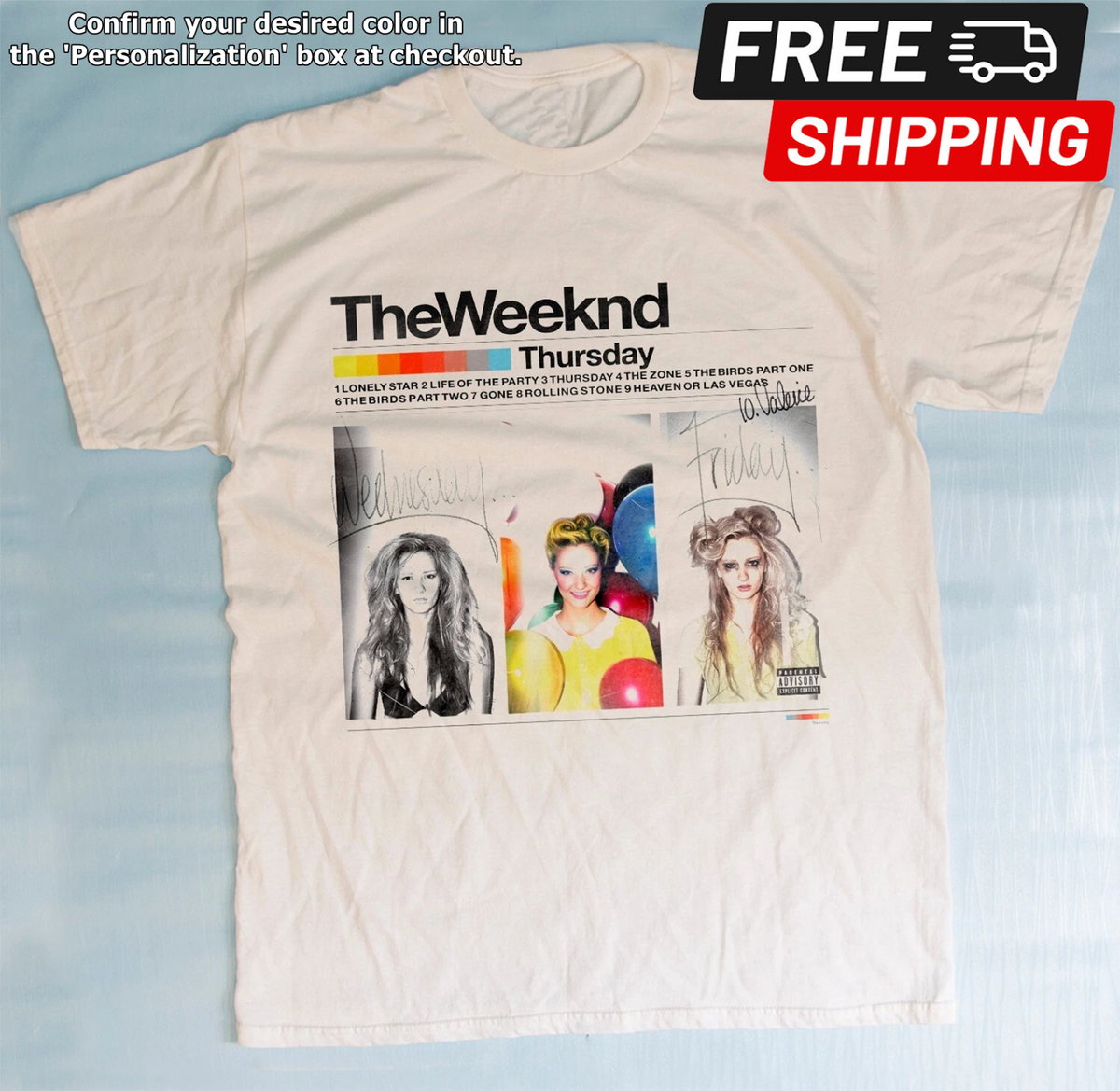 The Weeknd Thursday XO 90s White Short Sleeve Unisex T-Shirt Size